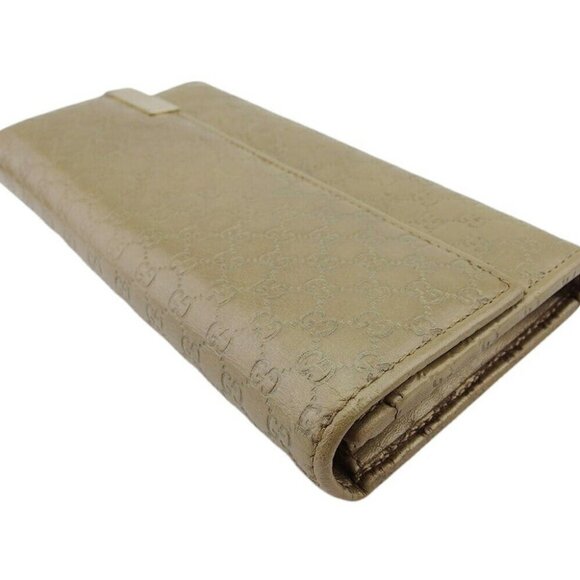 GUCCI Long Wallet GG Pattern Beige Gold USED - Picture 9 of 14